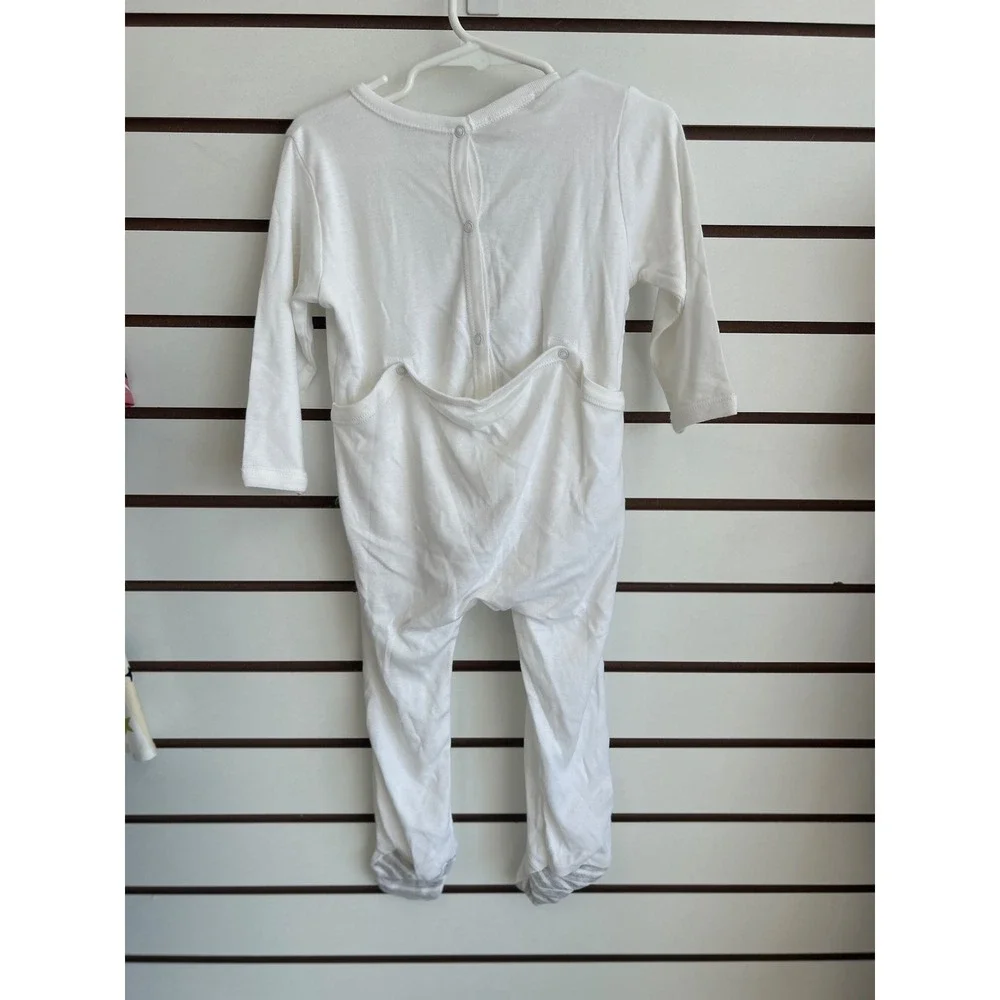 Paige Lauren Baby White‎ Footed Outfit Romper Striped Pocket 12 18 Months